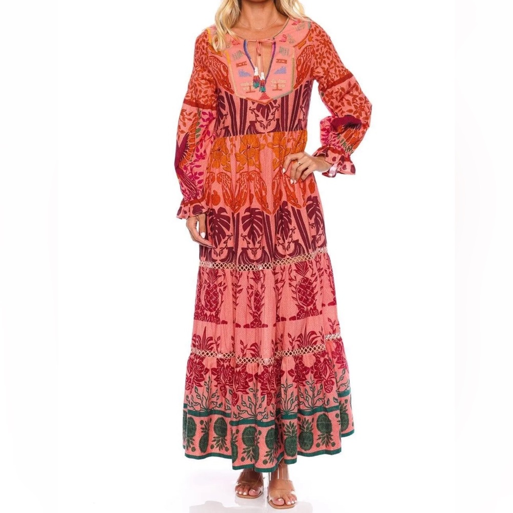 NWT Farm Rio Ainika Printed Macaws Dress (Small) - Picture 3 of 5